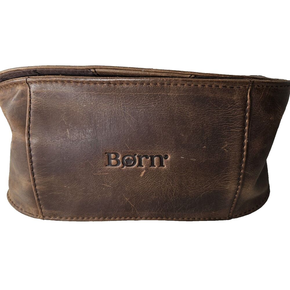 BORN Studded Brown Leather Crossbody Bag, Womens Medium - Picture 6 of 11